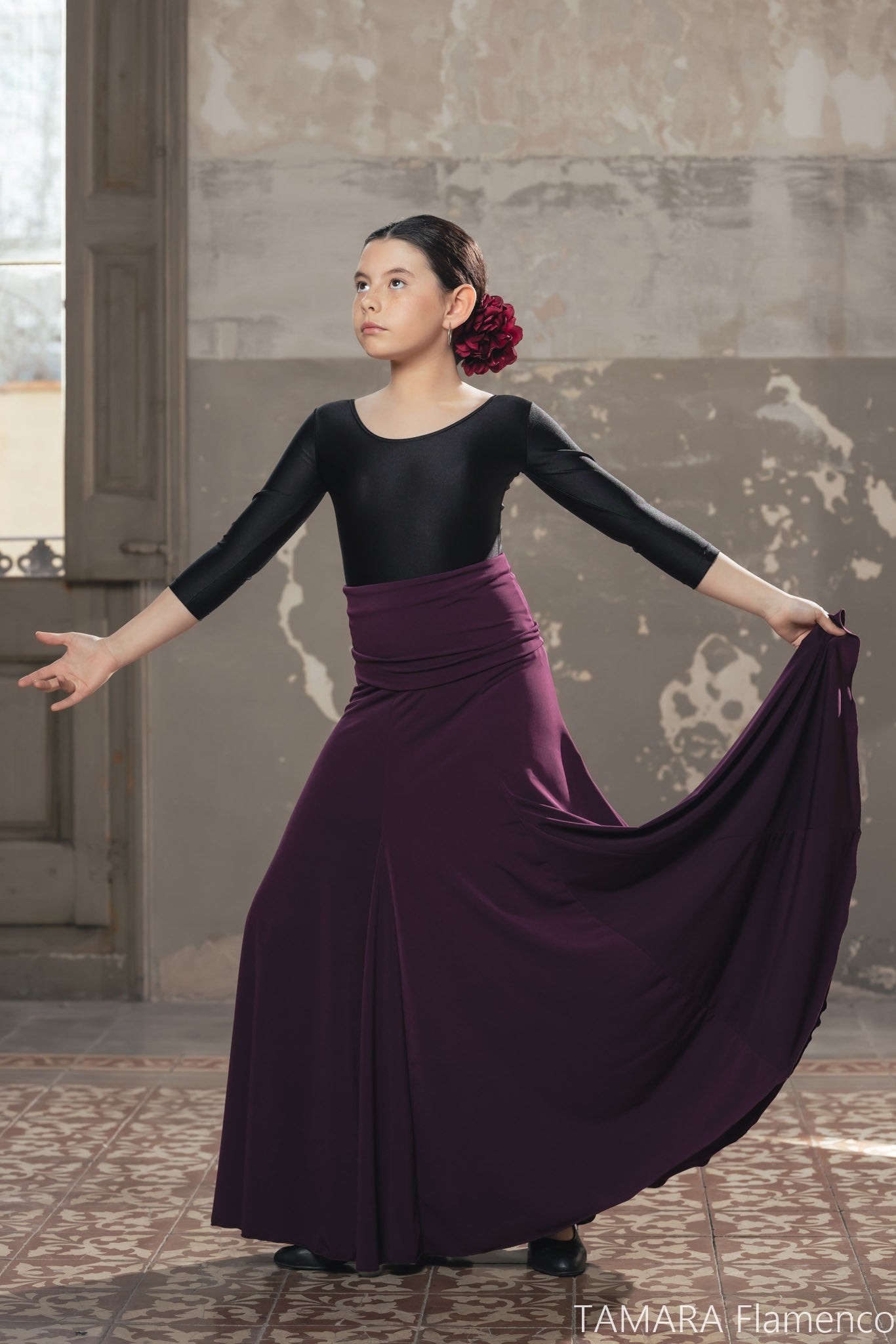 Falda flamenco Cala con fajin Niña - Punto elástico