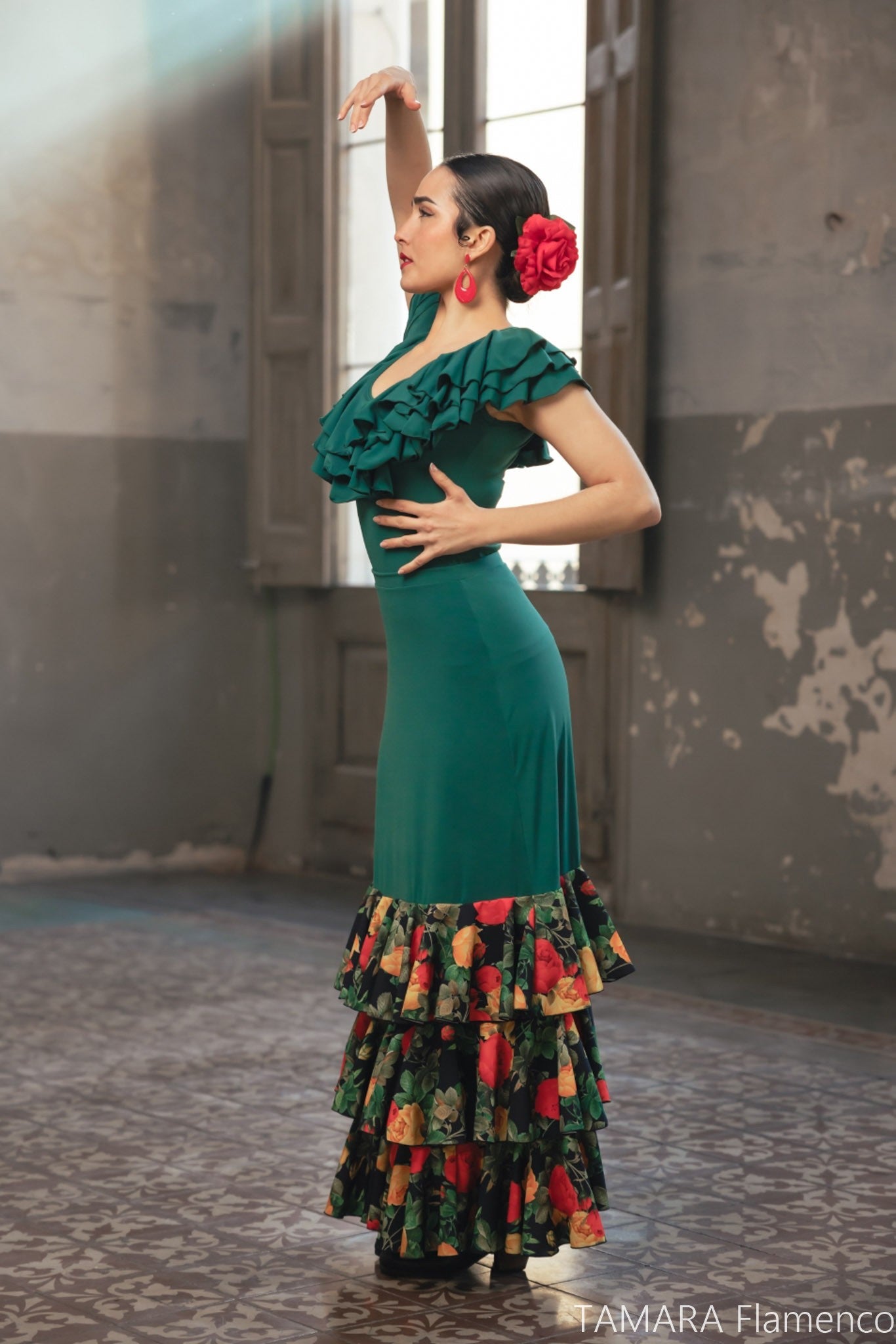 Falda flamenco Aureola - Punto elástico y crep