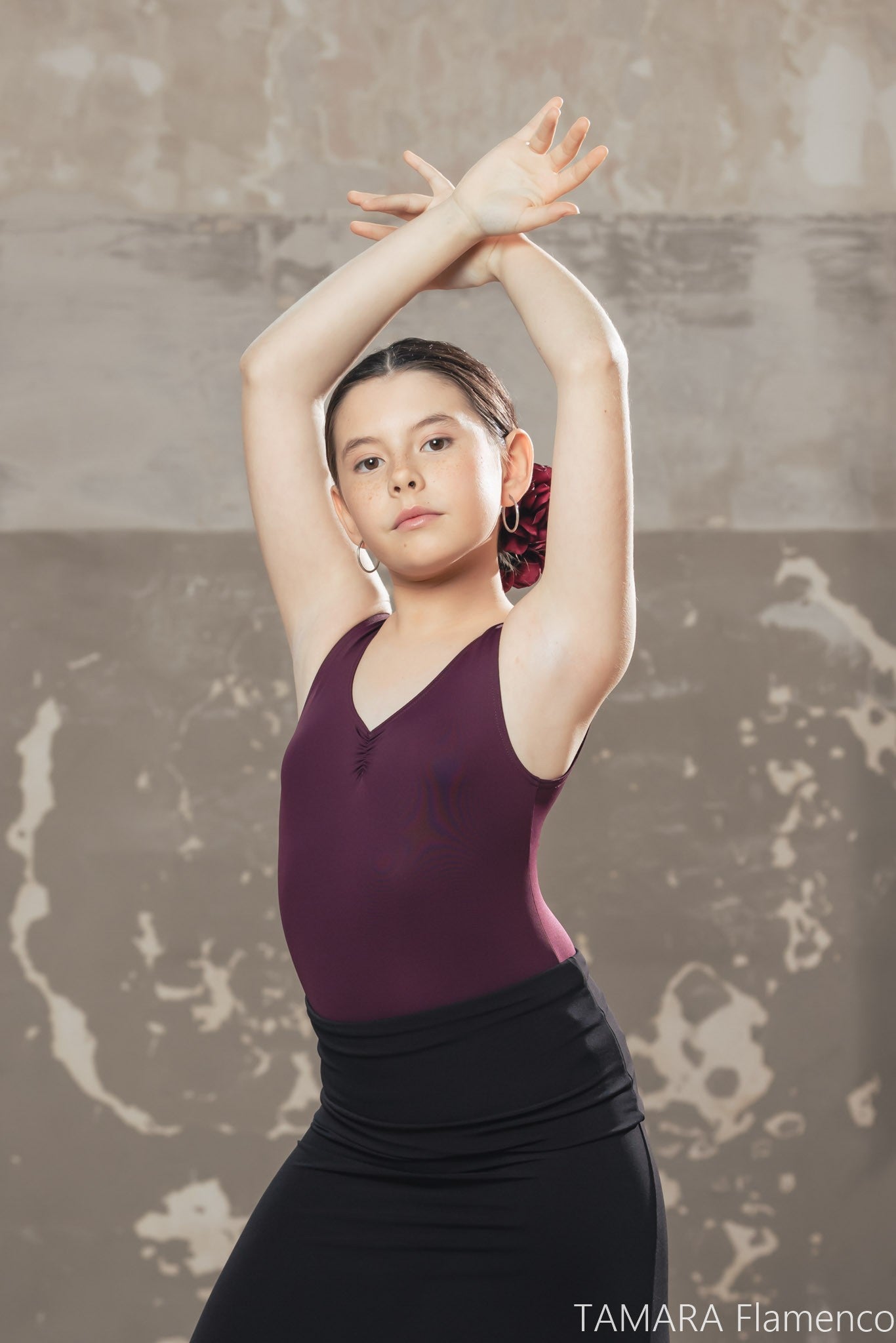 Body flamenco tiranta Orive Niña - Lycra Negro