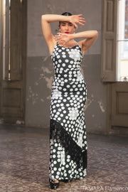 Falda flamenco Quimera - Punto elástico Estampado XL Floral fondo beig