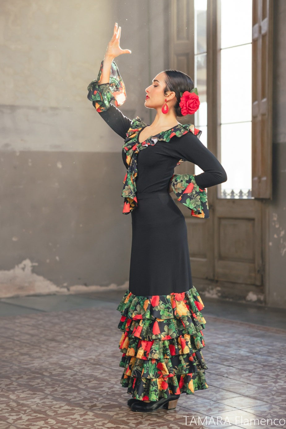 Falda flamenco Zagala - Punto elástico y crep