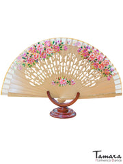 Abanico español pintado (23 cm) - Diseño 1 Negro