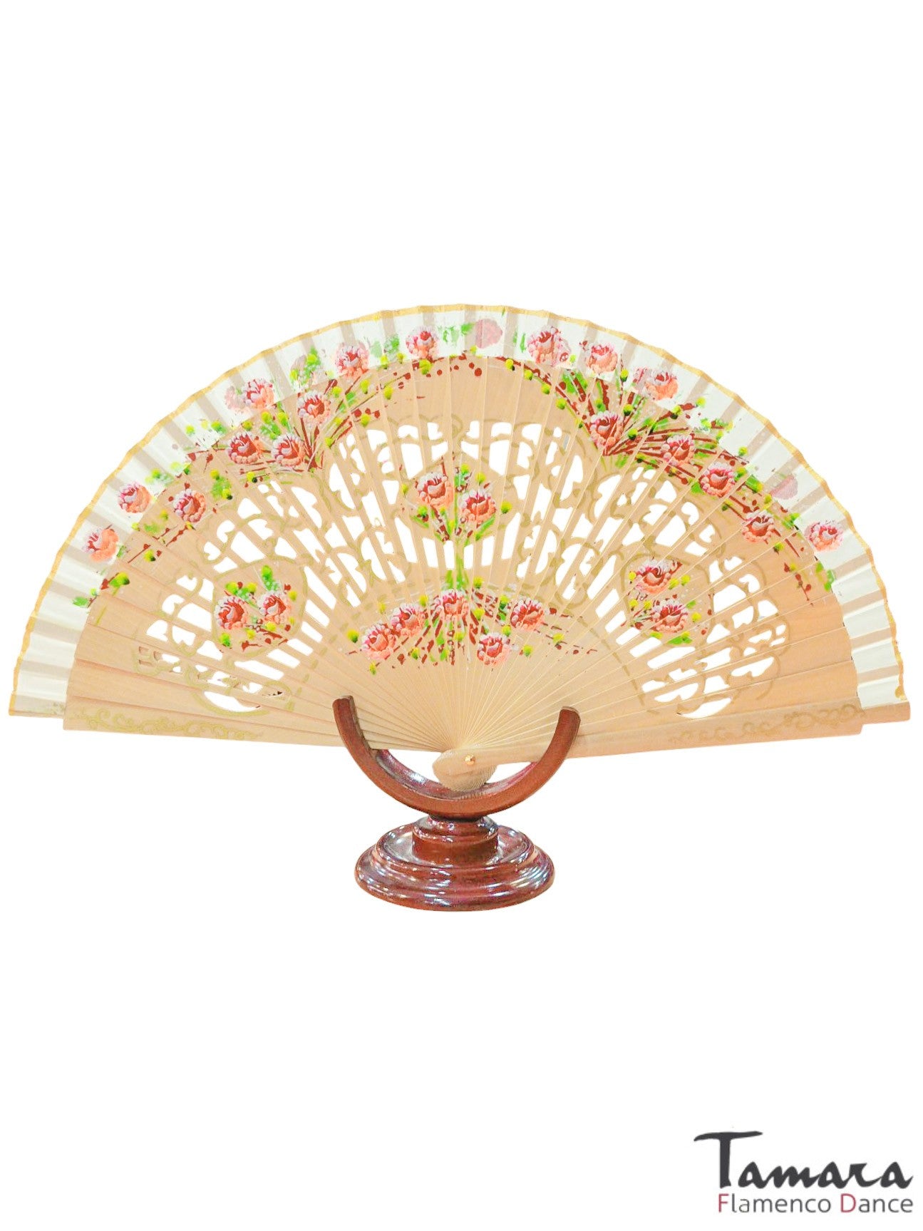 Abanico español pintado (23 cm) - Diseño 4 Natural