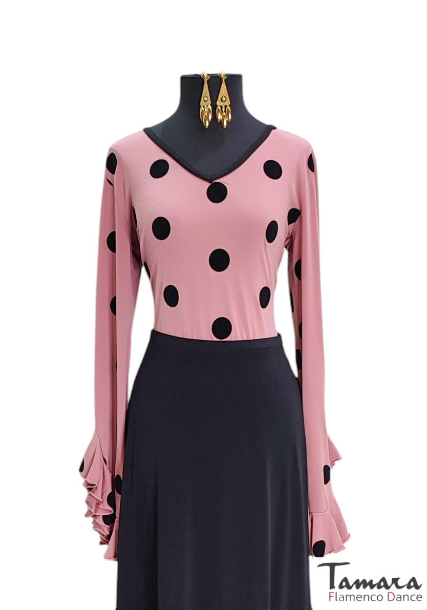 Camiseta Tanguera - Lunares terciopelo Punto elástico L