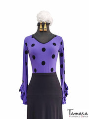 Camiseta Tanguera - Lunares terciopelo Punto elástico