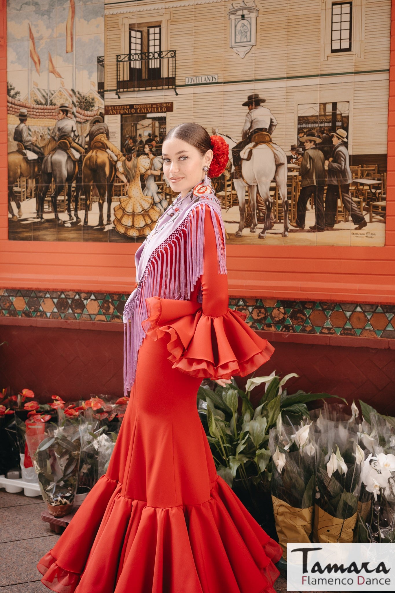 Traje de flamenca Murillo naranja
