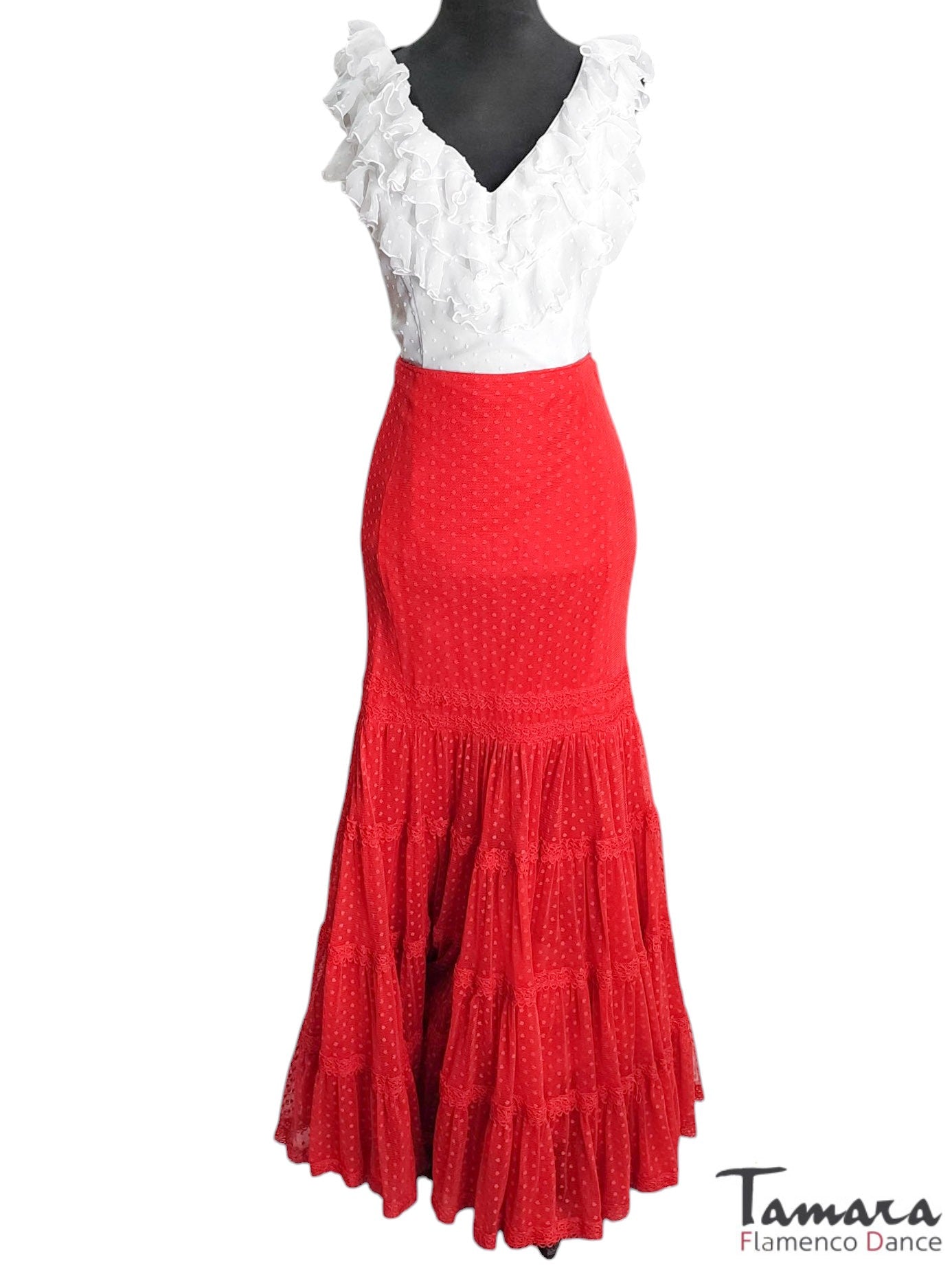 Blusa camisa flamenca Solera Plumeti blanco