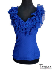 Blusa camisa flamenca Solera Plumeti azul Talla 40