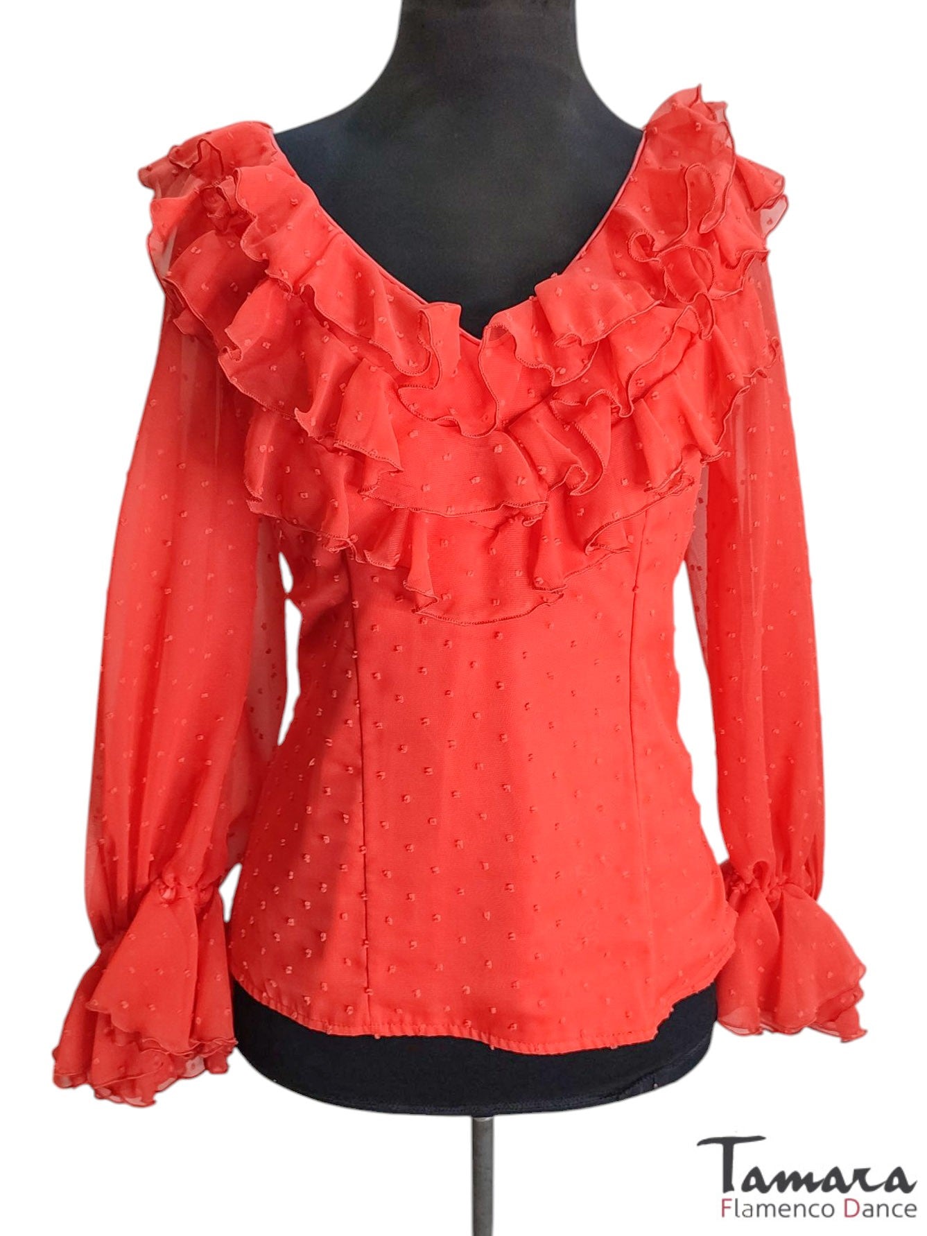 Camisa Blusa flamenca Diana 38 Coral