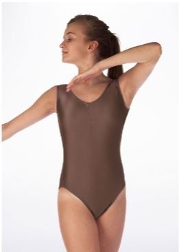 Body tiranta ancha - Poliamida elástica infantil 02 Marron