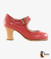Zapato flamenco La Lupi - D Rojo (Talla 35.5) 35.5 Rojo Piel y Serpiente