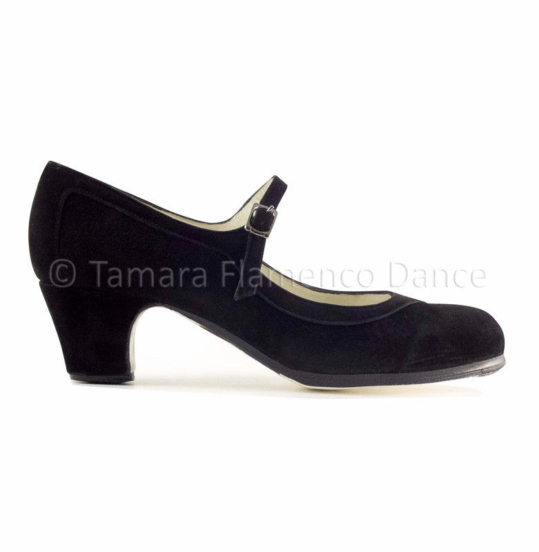 Zapatos de flamenco Salon Correa Negro Clásico 6 cm 43