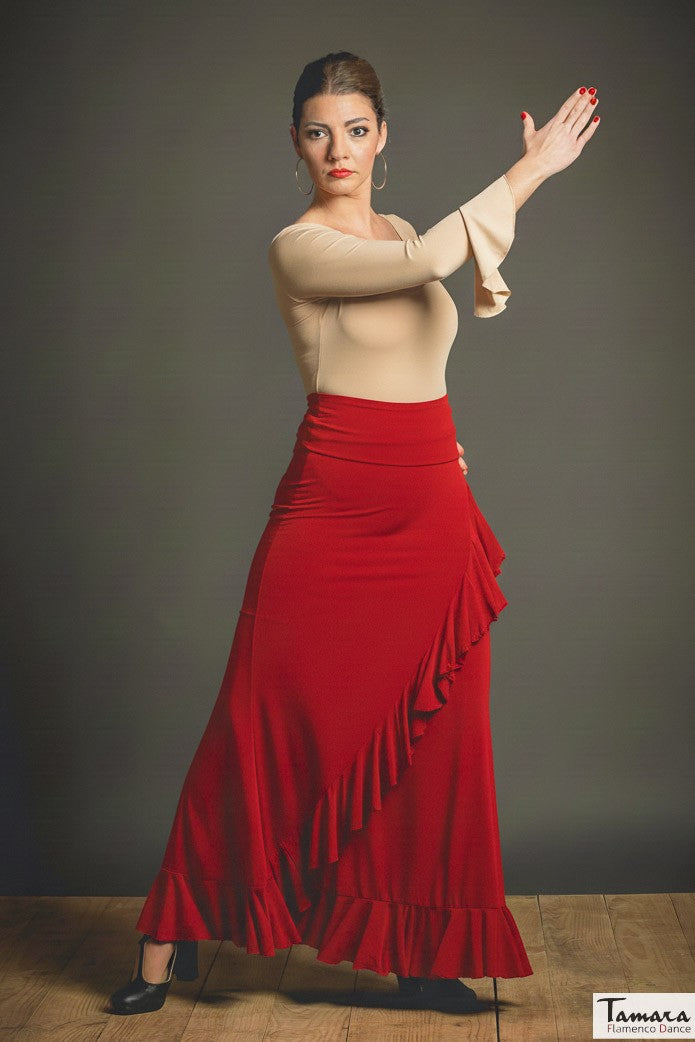 Falda flamenco Valeria - Punto elástico Rojo