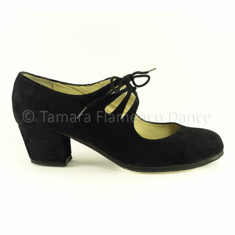 Zapatos de flamenco Cordonera Calado Negro Cubano 5 cm 43