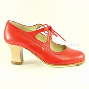 Zapatos de flamenco Candor Rojo Ancho especial Carrete 6cm Madera