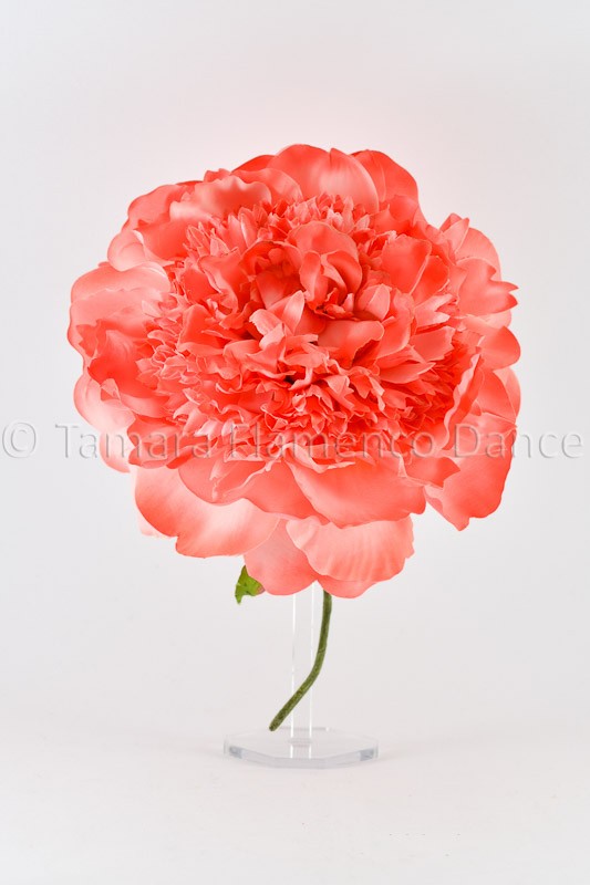 Flor Flamenca Peonía - 15 cm Coral