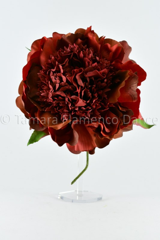Flor Flamenca Peonía - 15 cm Granate