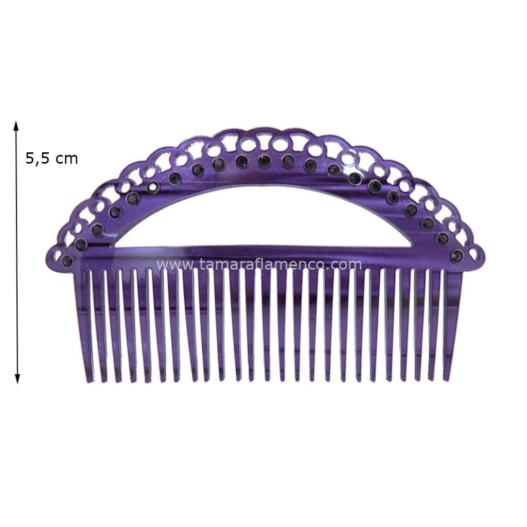 Peinecillo Hortensia - Nácar con piedras Nacar Morado