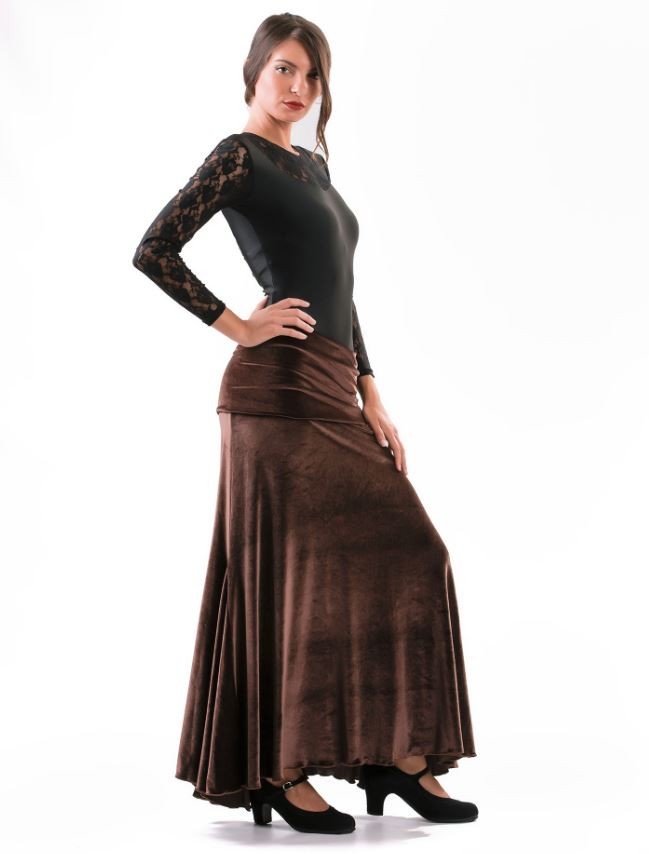 Almería - Terciopelo (falda-vestido) L Marron