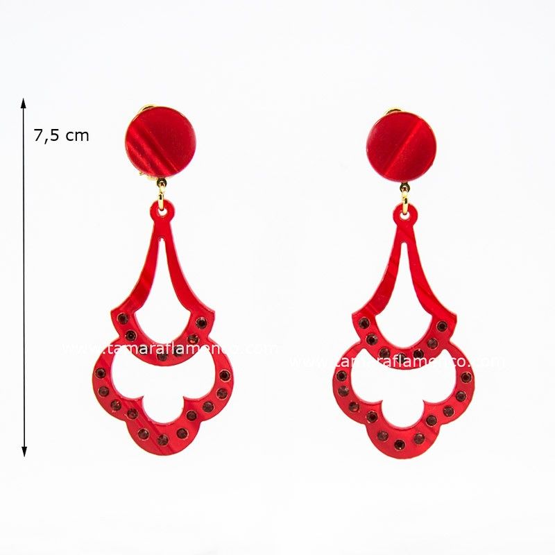 Pendientes 11 - Nacar con piedras Nacar Clasico