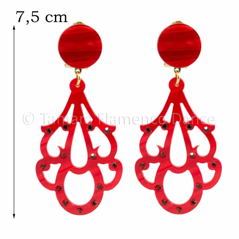 Pendientes 27 - Nacar con piedras Nacar Clasico