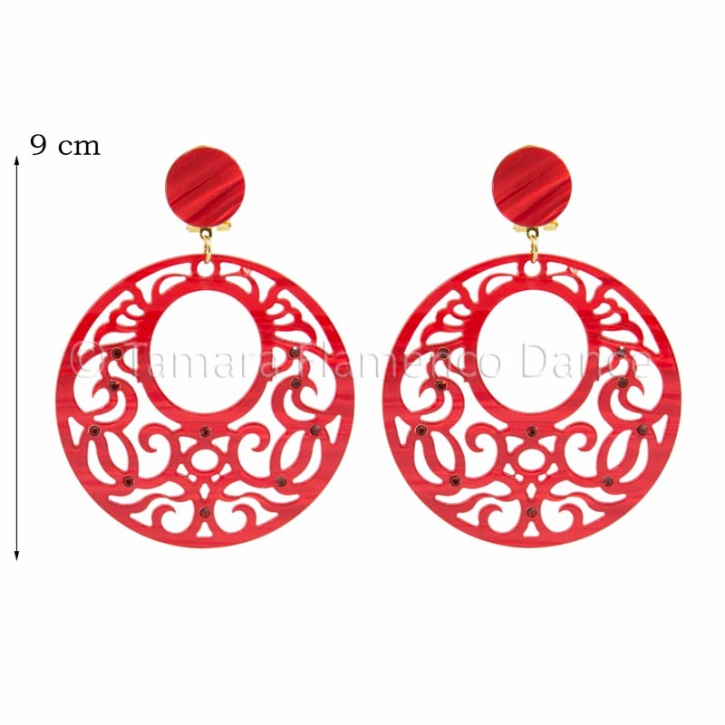 Pendientes 30 - Nacar con piedras Nacar Clasico