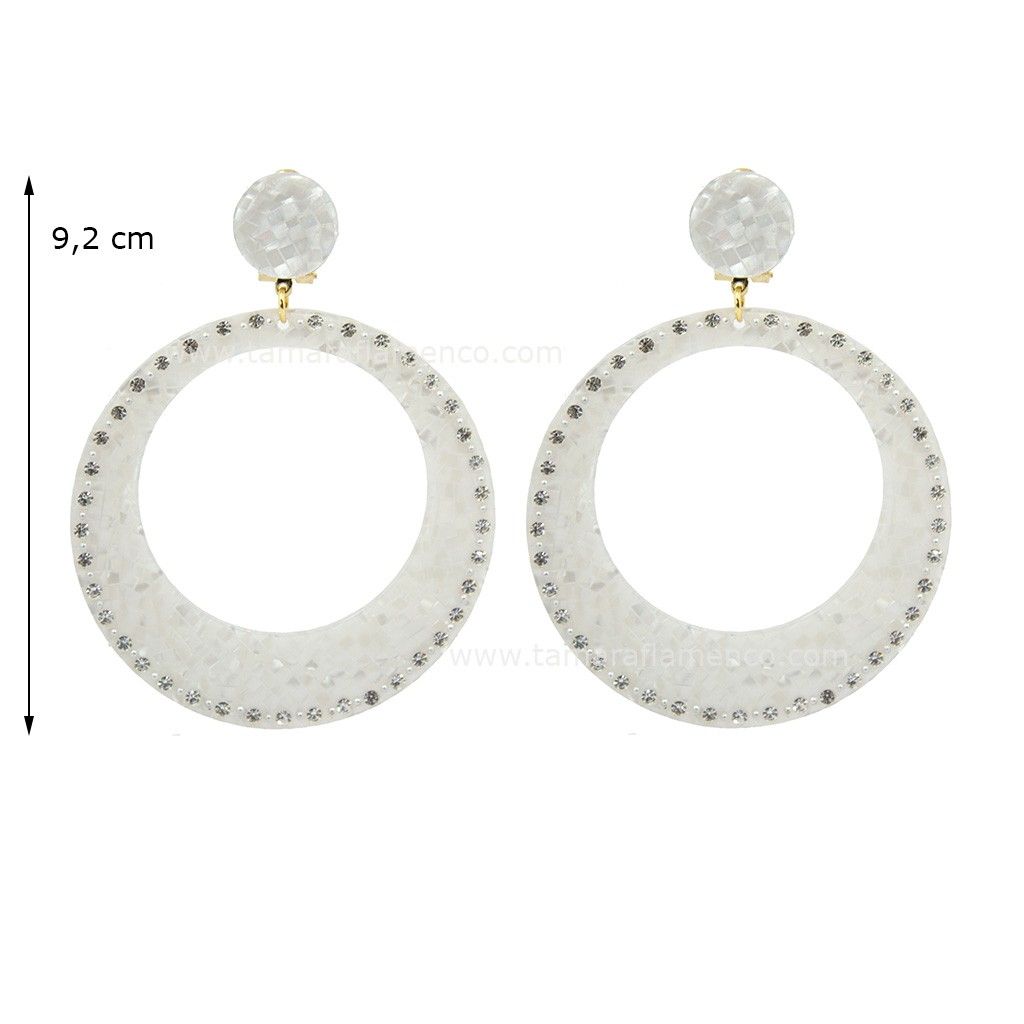 Pendientes 16 - Nacar con piedras Nacar Clasico
