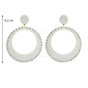 Pendientes 16 - Nacar con piedras Nacar Clasico