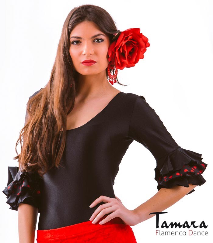 Body Jaleo con lunares - Lycra Negro lunares rojos
