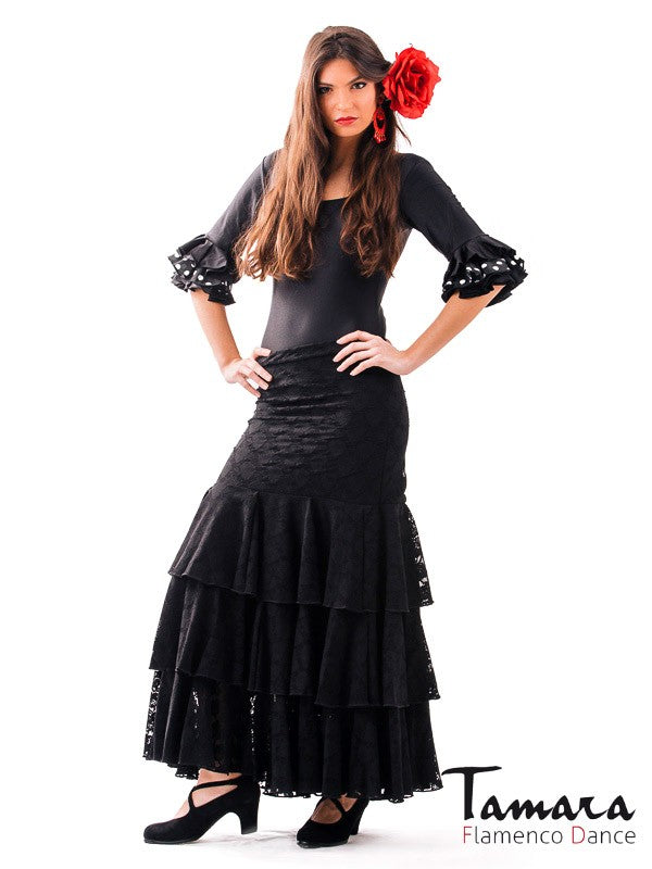 Falda flamenco Lola - Encaje Negro