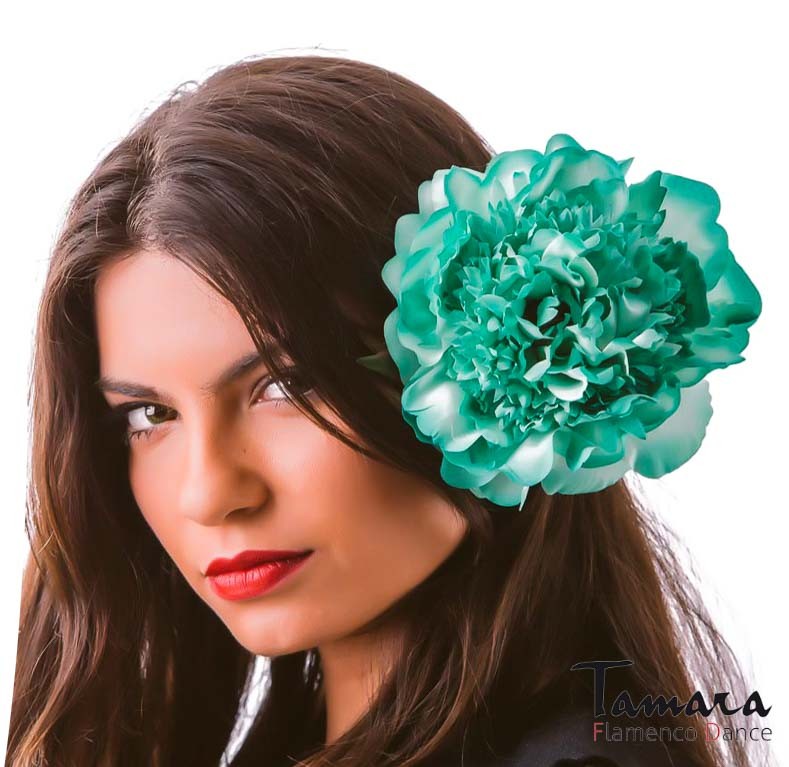 Flor Flamenca Peonía - 15 cm Verde Agua