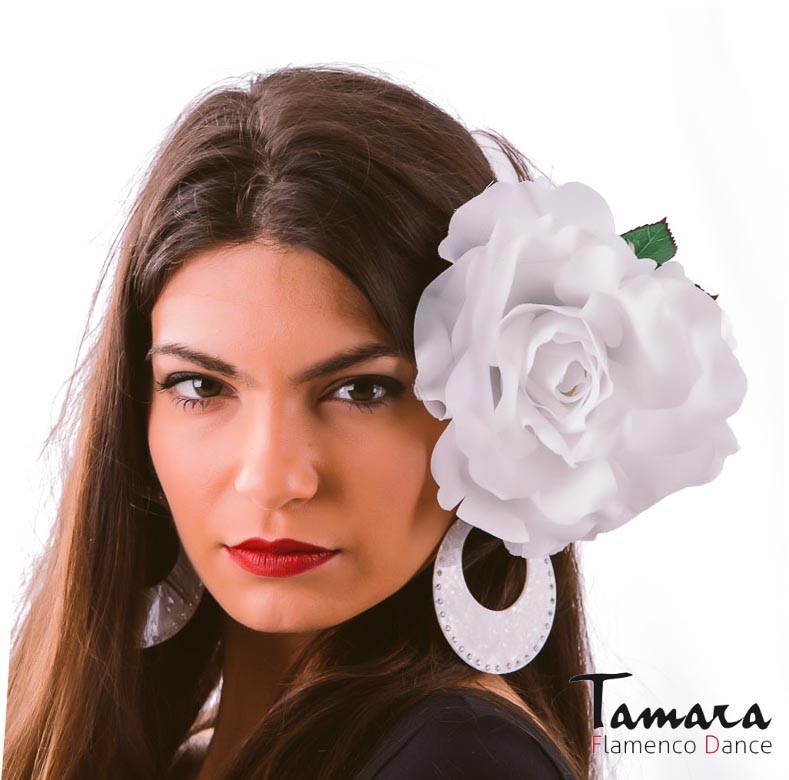 Flor Flamenca Cintia - 14 cm Blanco