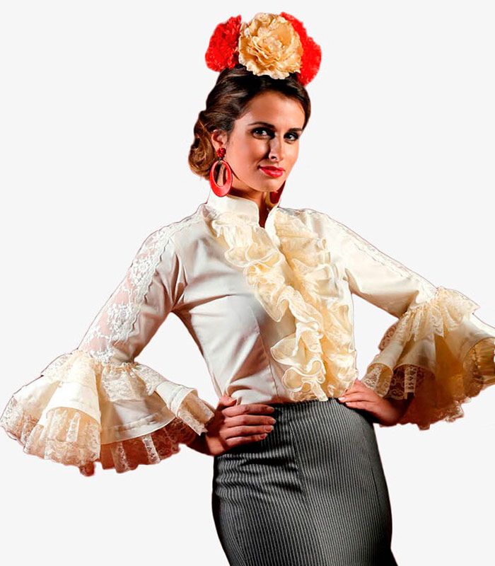 Camisa Blusa flamenca Prosa 42 Beige