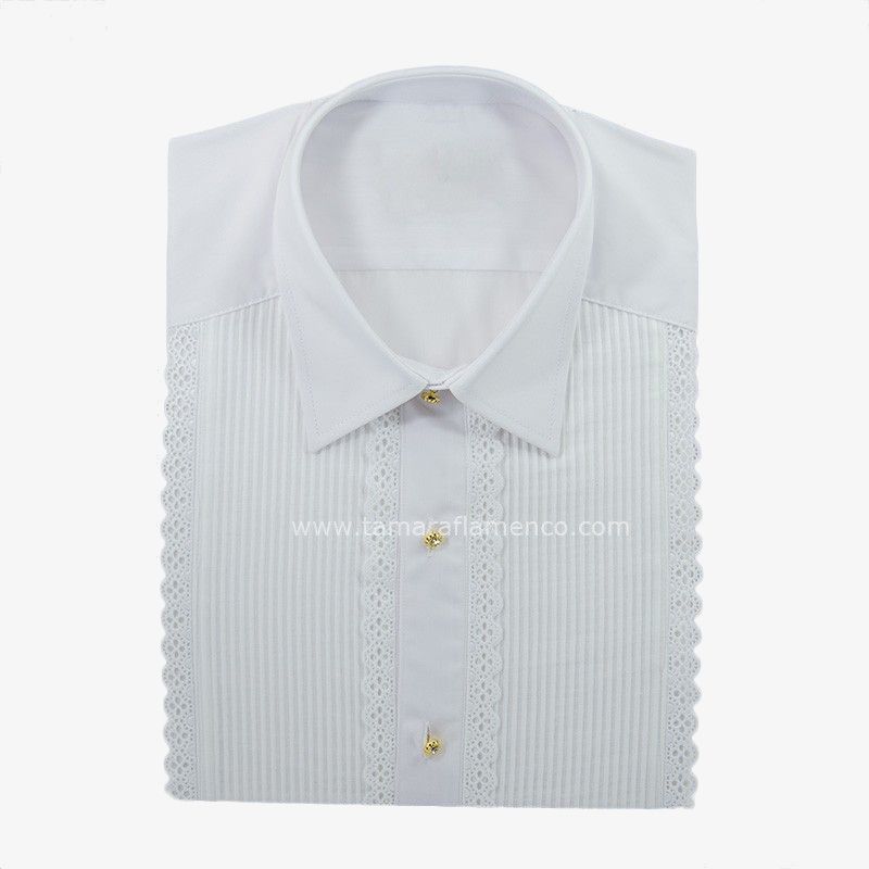 Camisa campera Guipur Unisex Blanco