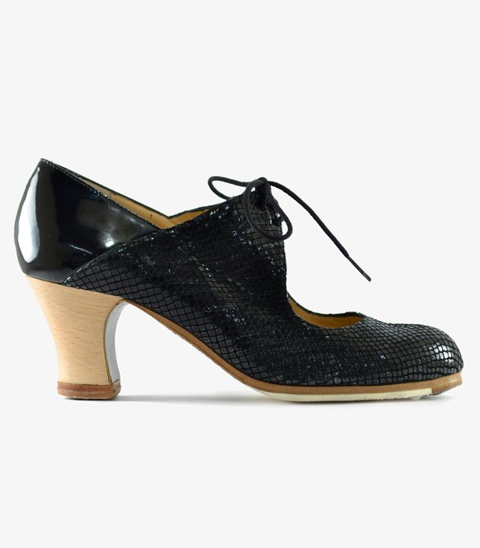 Zapatos de flamenco Arty Negro Carrete 6cm Madera