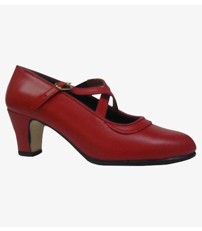 Zapatos de flamenco Semiprofesional Básico Cruzado - Piel Negro