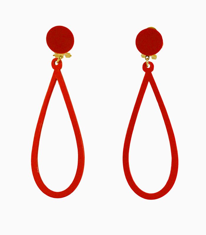 Pendientes Diseño 02 - Acetato Rojo