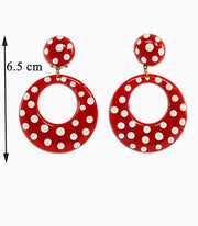 Pendientes flamencos - Lunares Blancos 6.5 cm Verde Agua