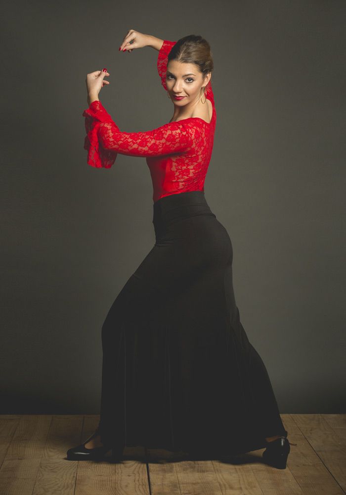 Falda flamenco Oliva - Punto elástico