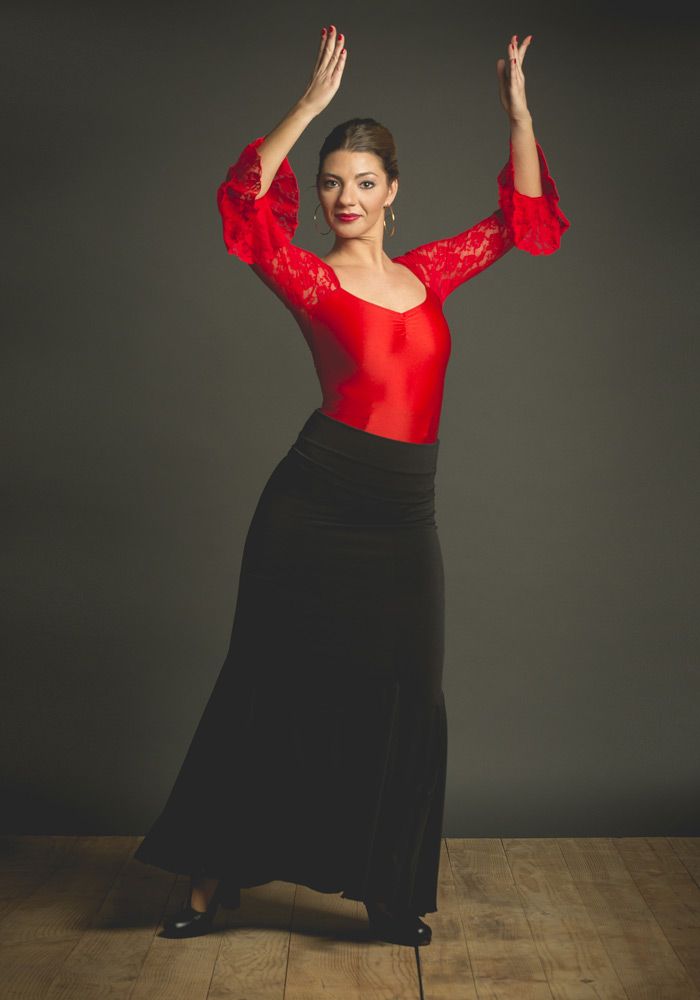 Falda flamenco Oliva - Punto elástico