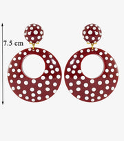 Pendientes flamencos - Lunares Blancos 7.5 cm