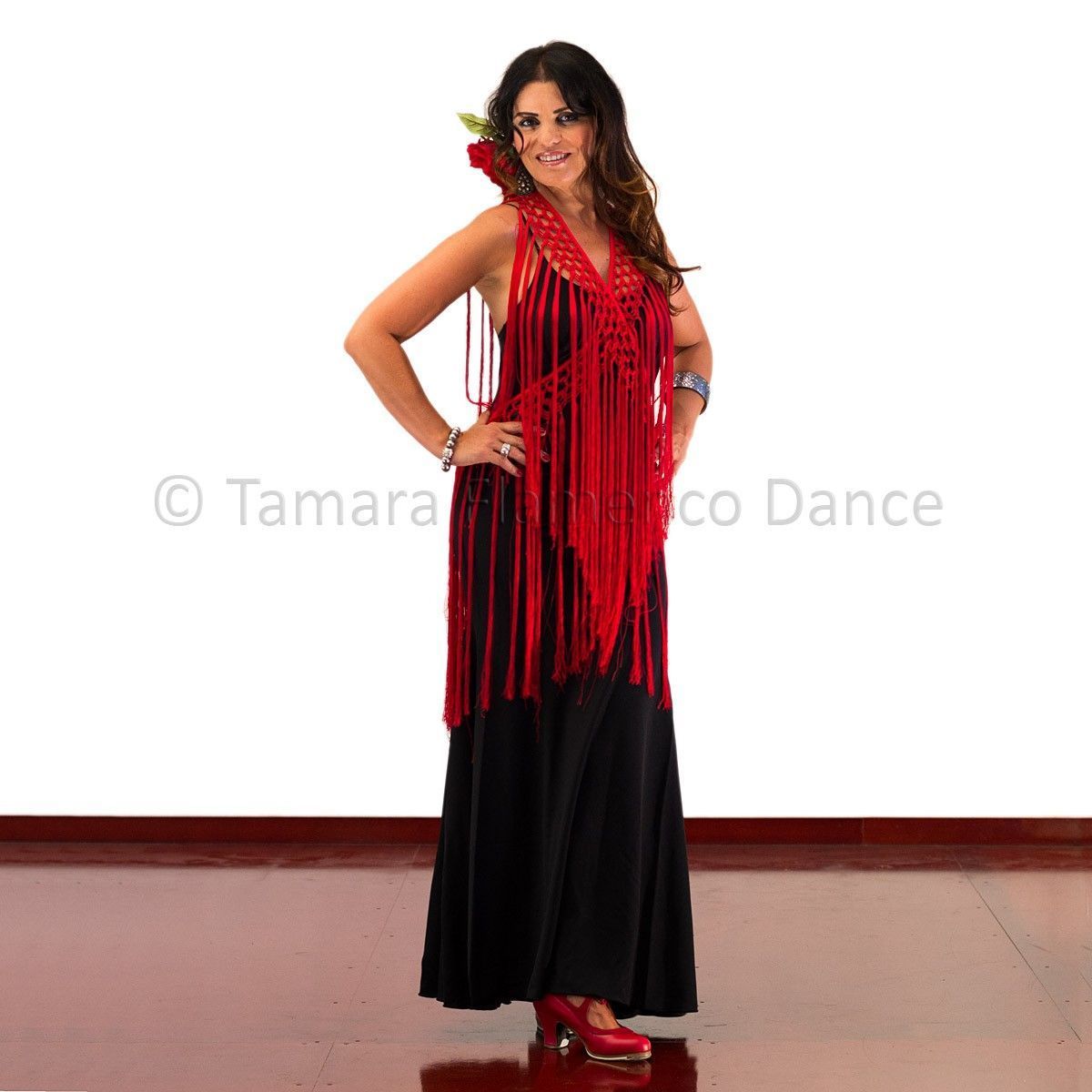 Fleco para baile TAMARA ( 2 metros) Rojo