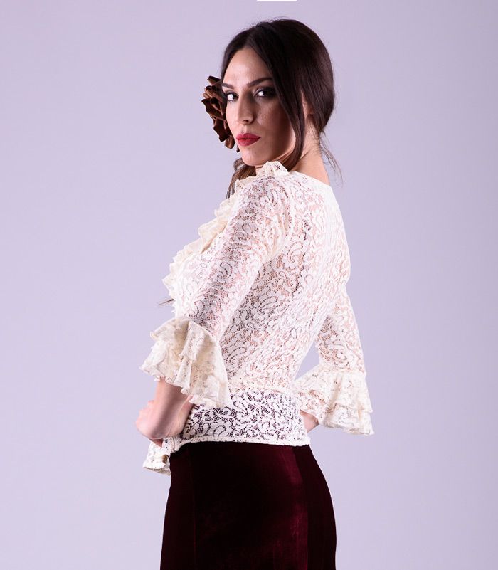 Camisa blusa flamenca encaje TAMARA