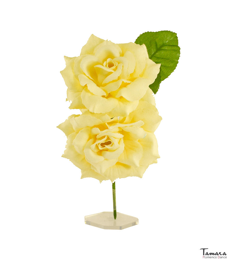 Flores de flamenca Isabel - 8 cm Vainilla