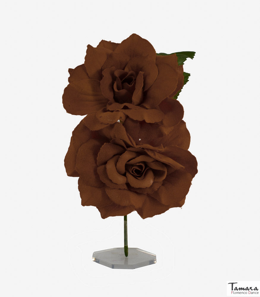 Flores de flamenca Isabel - 8 cm Marron