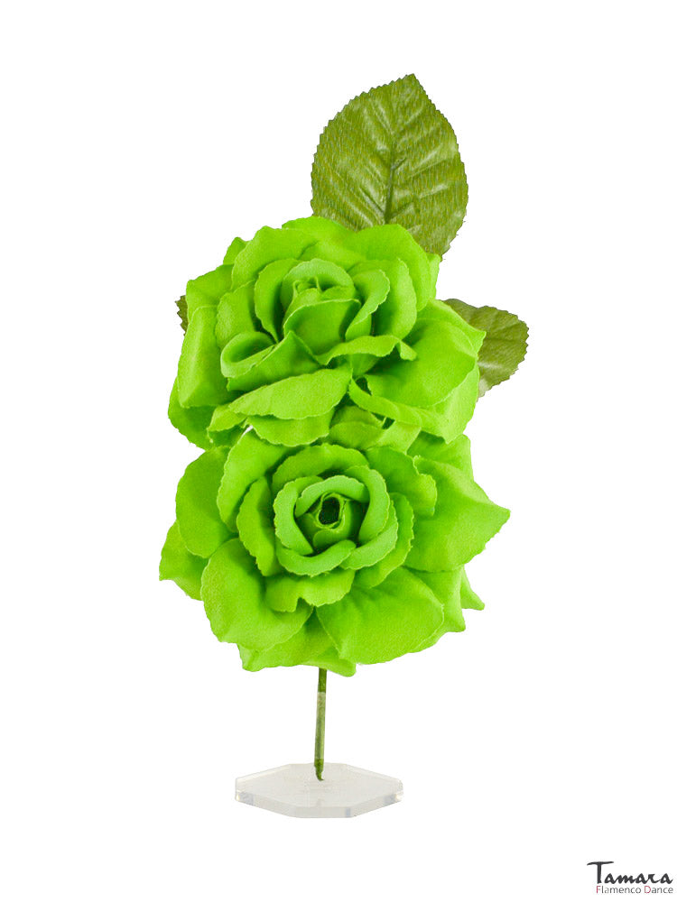 Flores de flamenca Isabel - 8 cm Pistacho