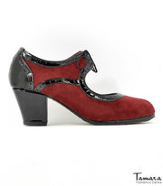 Zapato flamenco Triana ante/charol cubano 5.5 cm ( Talla 36.5)