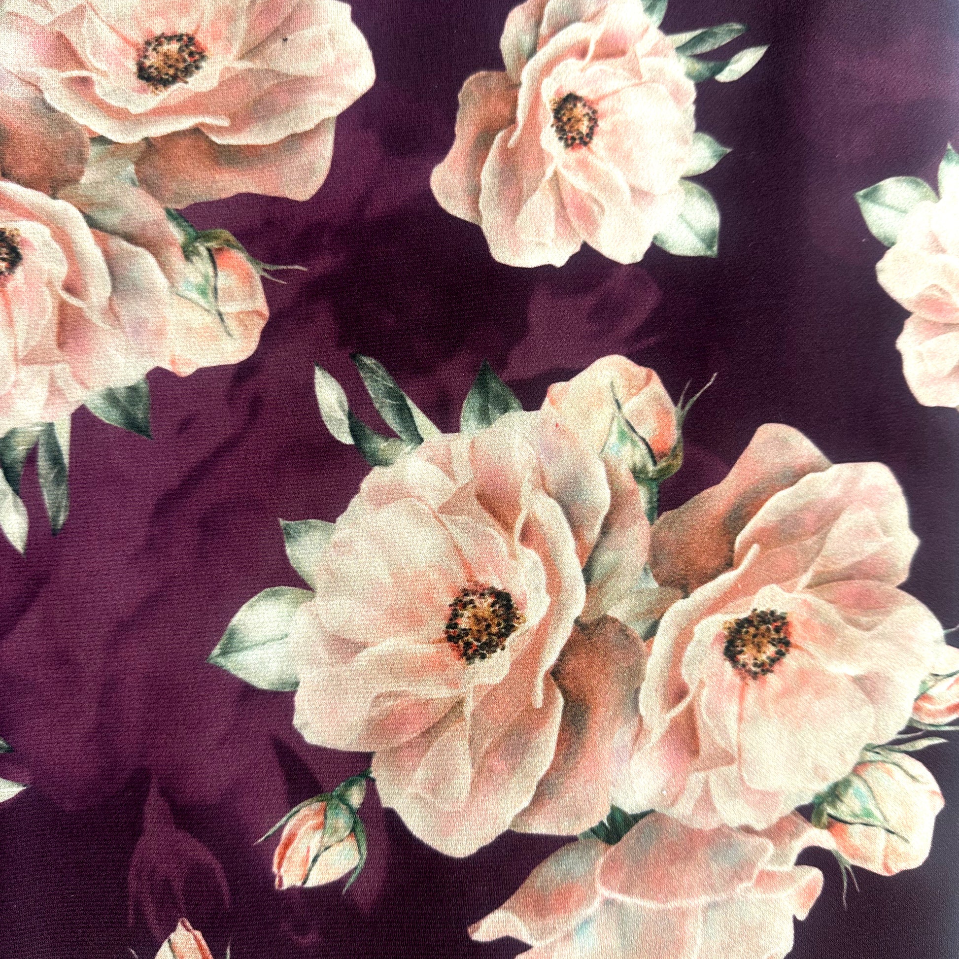 Vestido Ulea - Punto elástico Morado flores rosas