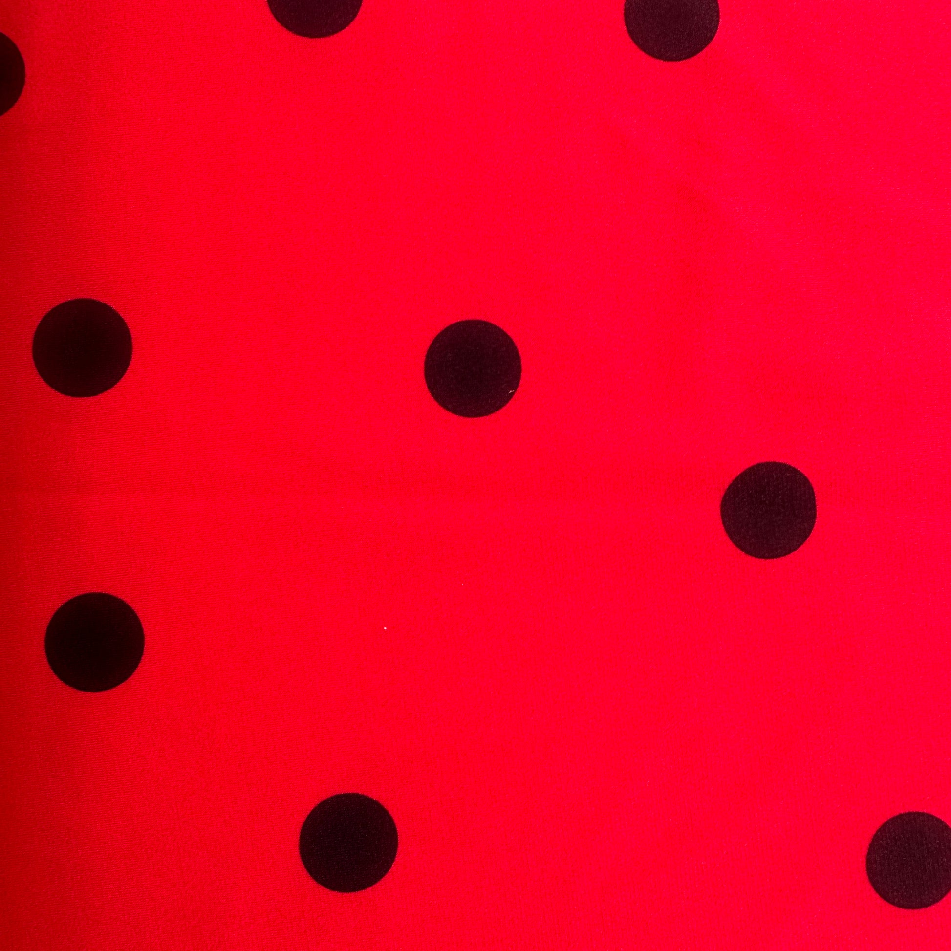 Vestido Sacromonte - Punto elástico Rojo con lunares negro