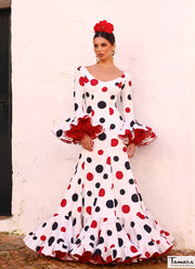 Traje de flamenca Feria lunares rojos y negros